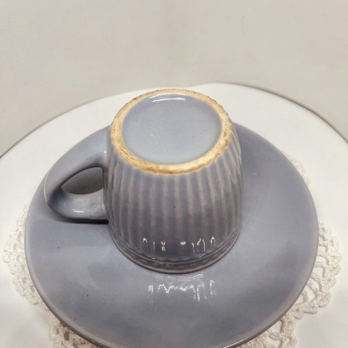 Set of two cups and saucers for Greek coffee or espresso, used