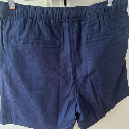 Coach Jacquard Woven Shorts Navy Men Size L New