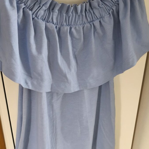 H&M off-shoulder summer dress, blue, size S