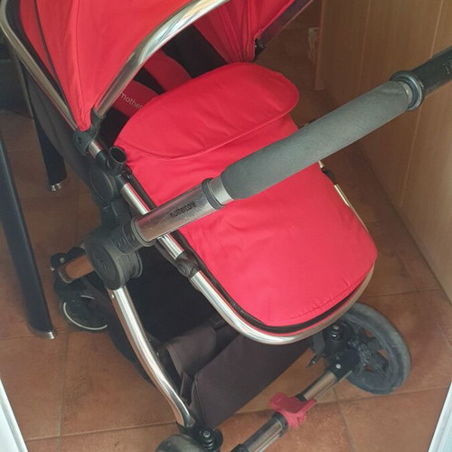 Mothercare Journey 3-in-1 stroller used, cherry and black color