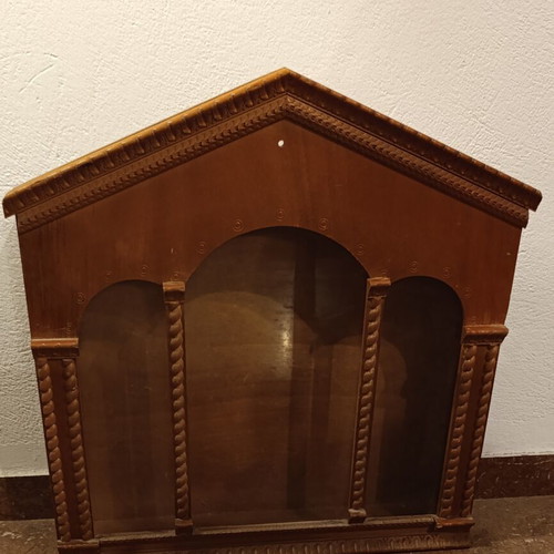Wooden wall iconostasis with glass door, like new