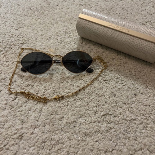 Jimmy Choo sunglasses like new, black with thin gold frame