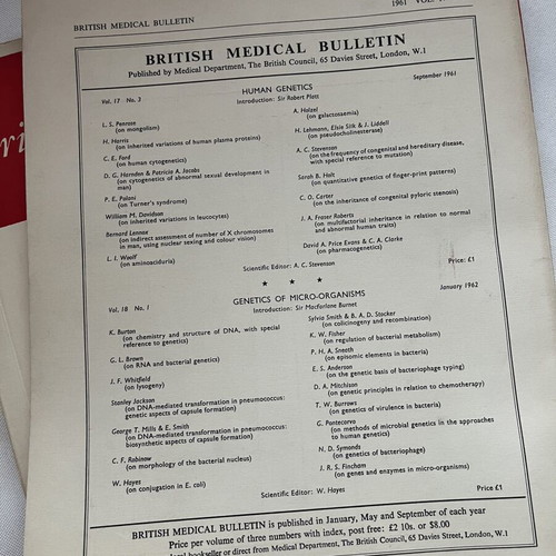 British Medical Bulletin collection like new, 4 historic medical journals