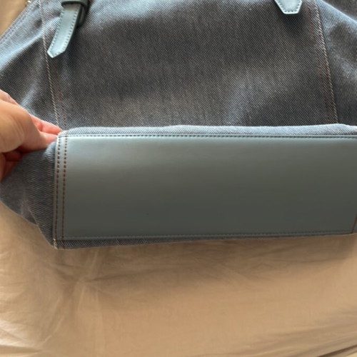 Twinset handbag like new, denim fabric with leather handle
