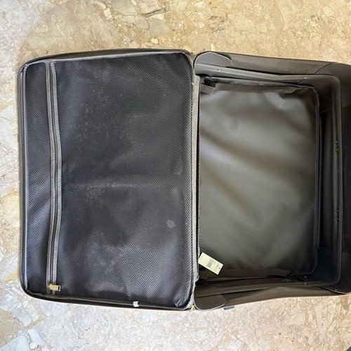 Travel suitcase used, brown, dimensions 72x56x25