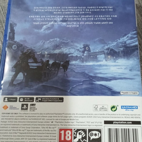 God of War Ragnarok PS5 game like new