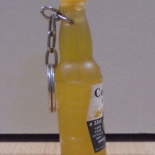 Corona beer old promotional rubber keychain used