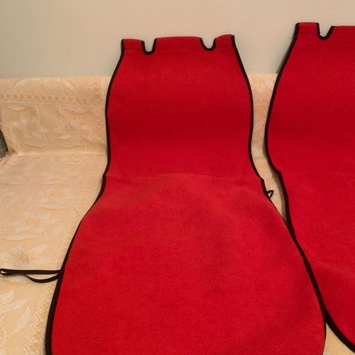 Red terry cloth style car seat covers new, 100% cotton, set of 2