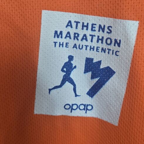 Marathon Athens Adidas T-shirt like new, size S, white and orange