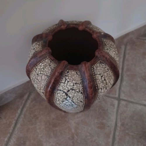 Vintage porcelain mosaic floor vase used
