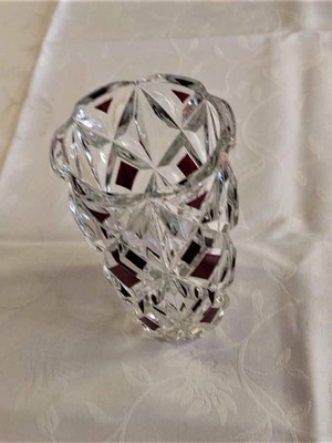Vintage crystal vase used, authentic from France, heavy