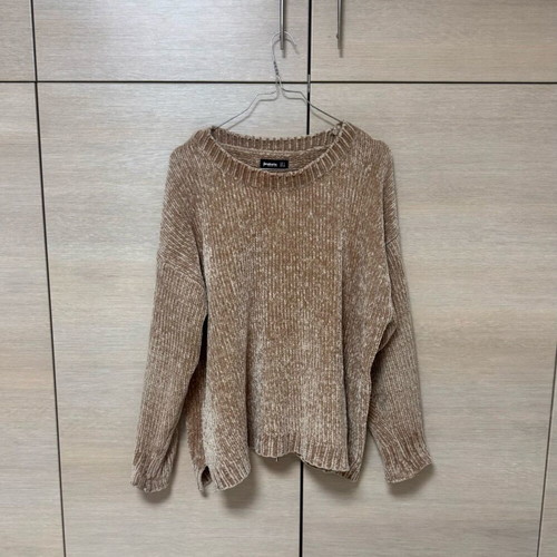 Stradivarius chenille sweater beige light brown