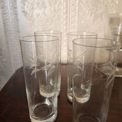 Crystal glass set used with wine, ouzo, shot glasses and mugs