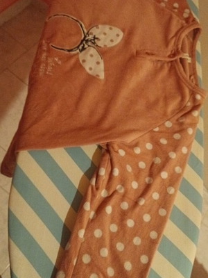 Pink polka dot women's pajama set new size M