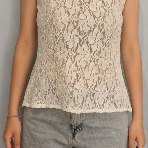 Lace blouse white used, size M