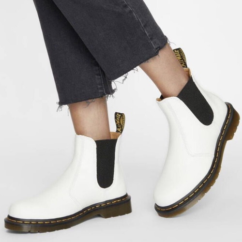 Dr. Martens 2976 Yellow Stitch Chelsea boots new, size 37, white leather