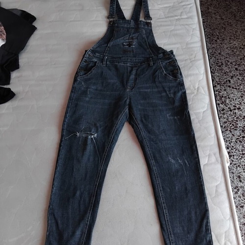 A-Style women's denim overalls size L, blue