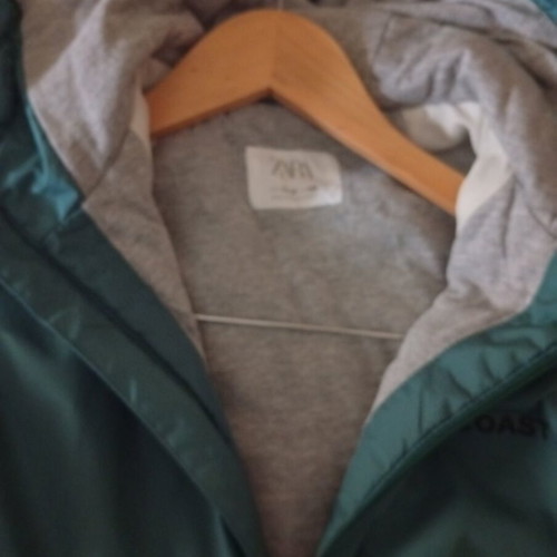 Boys' jacket 11-12 years Zara green like new, waterproof with cotton lining