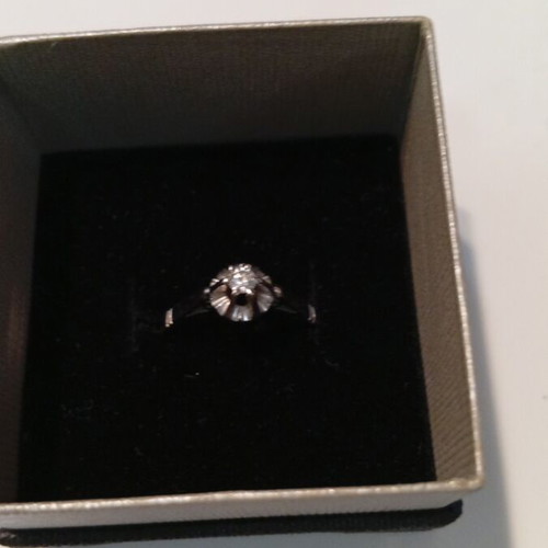 Diamond Solitaire Ring K18 White Gold, like new