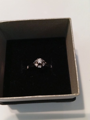 Diamond Solitaire Ring K18 White Gold, like new