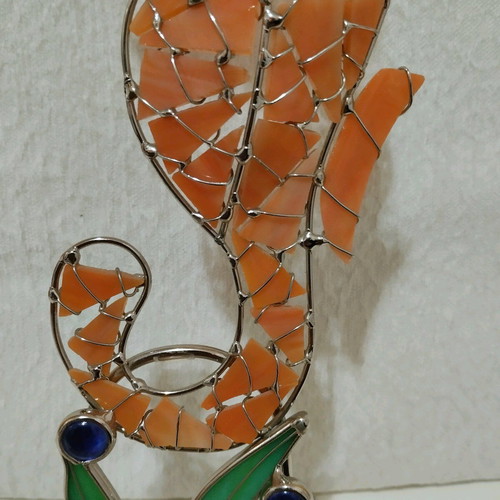 Stained Glass Seahorse like new handmade decoration