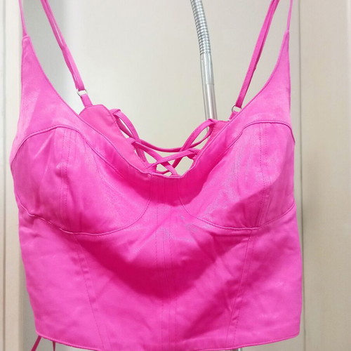 Zara bustier top new, pink, adjustable straps and back, size L