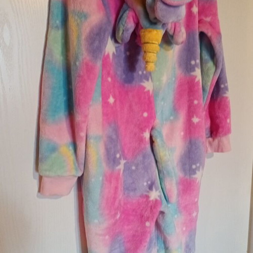 Unicorn one-piece pajama suit like new, size M