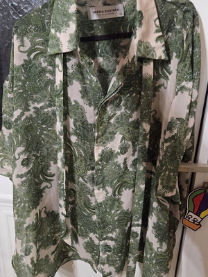 Vassia Kostara shirt one size, like new, green beige