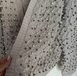 Zara crop cardigan with white and silver pearls, pink