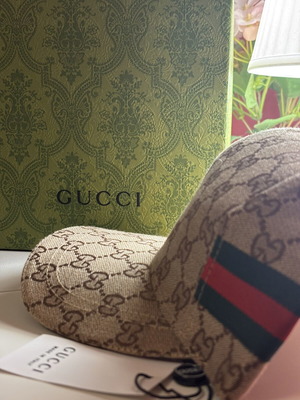 Gucci hat, beige and brown