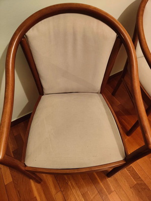 Fabric chairs like new, wooden, set of 2