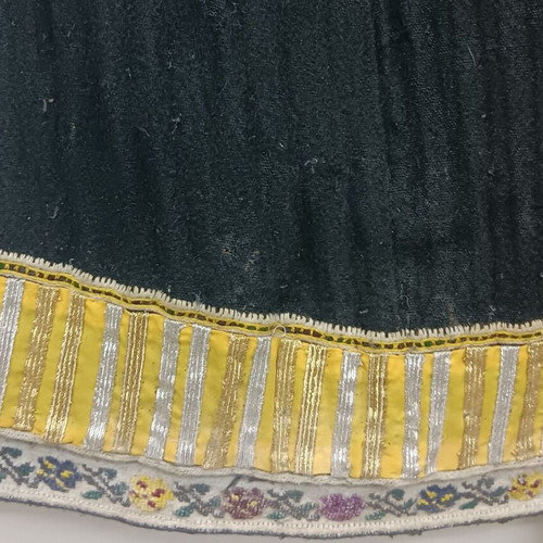 Collectible traditional wool dress used with yellow border