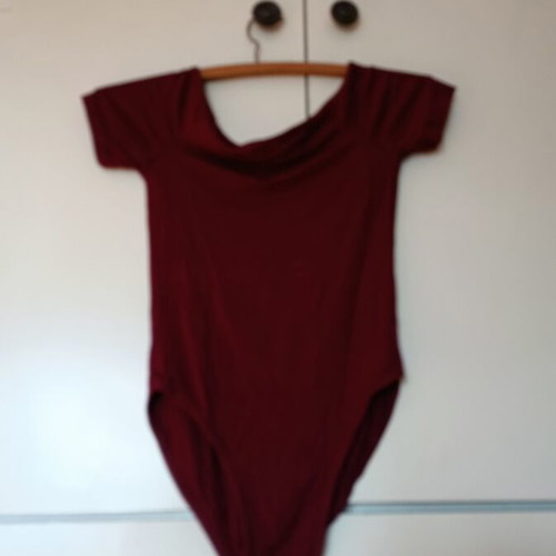 Women's bodysuit, burgundy, short sleeve