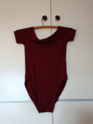 Women's bodysuit, burgundy, short sleeve