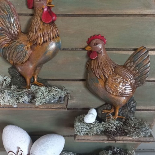 Easter decoration handmade on wood 29×40 cm new