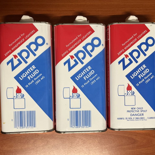 Zippo lighter fluid set of 3 large bottles 355ml new