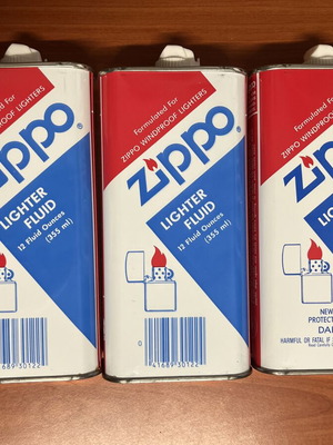 Zippo σετ υγρών αναπτήρα 3 μεγάλα μπουκάλια 355ml καινούργιο