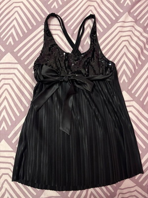Black Sequin Strap Top μεταχειρισμένο, μέγεθος Μ-L, με κορδέλα