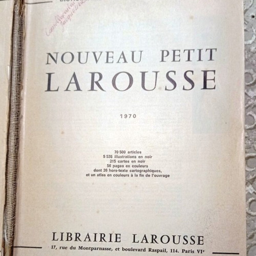 Nouveau Petit Larousse 1970 French concise encyclopedia and dictionary hardcover