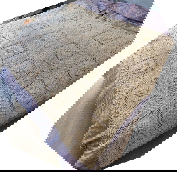 ZARA HOME ριχτάρι crochet πλεκτό μπέζ ανοιξιάτικη