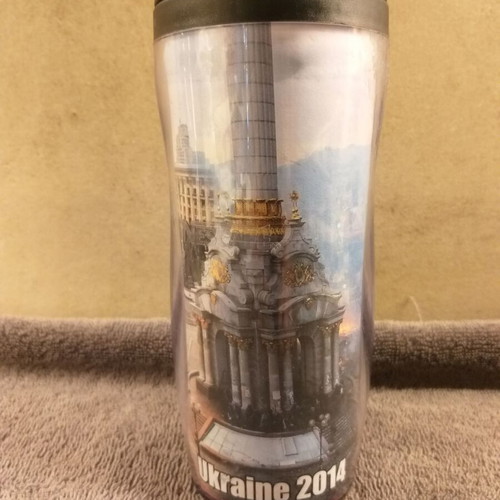 Thermo Insulated Travel Mug Ukraine 2014 souvenir like new 300ml