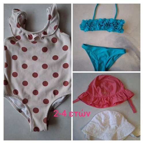Zara and Calzedonia swimsuits like new for ages 2-4 with free hats