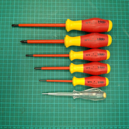 Felo No9 insulated electrician's screwdriver set, 6 pieces, red yellow