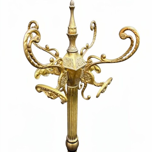 Antique Calogeros coat rack used, brass, 1920