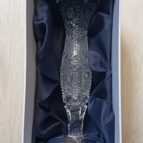 Bohemia Crystal authentic hand-cut tall crystal vase solifleur