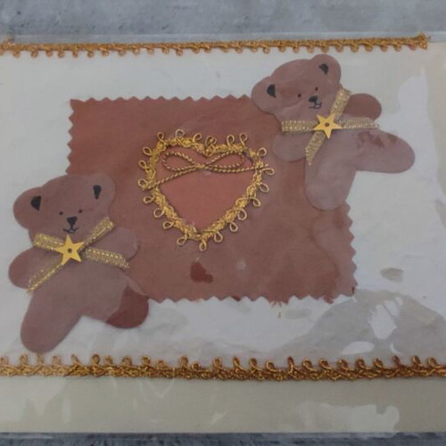 Handmade Bear Cards pack of 5 pieces new