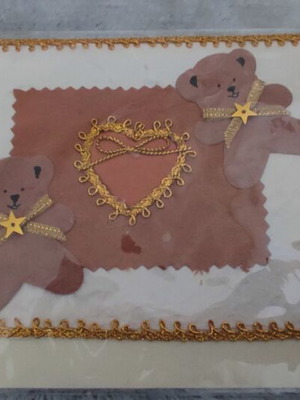 Handmade Bear Cards pack of 5 pieces new