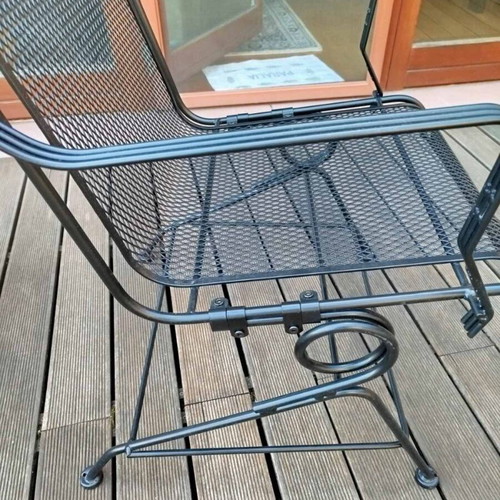 Garden set with 4 chairs and 1 table made of solid iron, new