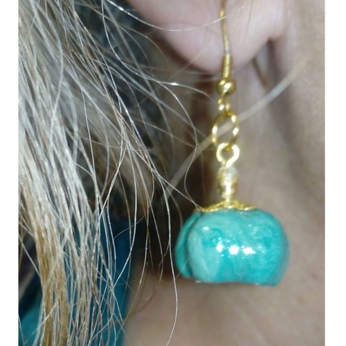 Handmade pumpkin earrings new, polymer clay and steel