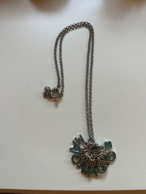 Marc Jacobs silver necklace with blue letters